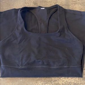 Lululemon black tank with built in shelf bra.